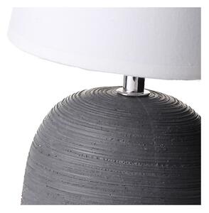 Szürke kerámia asztali lámpa textil búrával (magasság 27,5 cm) – Casa Selección