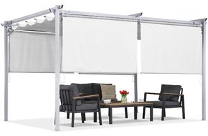 Fehér terasz pergola redőnnyel La Palma 3x4 Garden Point