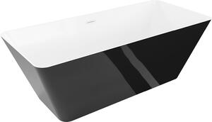 Mexen Velo Slim szabadon álló kád 170 x 75 cm, fehér/fekete, fehér túlfolyó - 52811707575-20