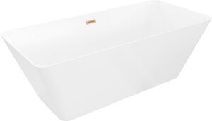 Mexen Velo Slim szabadon álló kád 170 x 75 cm, fehér, réz túlfolyás kefe - 52811707500-65