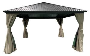 Fém pavilon Sardinia 3x3 függönyökkel Garden Point bézs színű