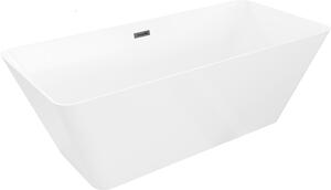 Mexen Velo Slim szabadon álló kád 170 x 75 cm, fehér, fekete túlfolyó - 52811707500-70