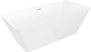 Mexen Velo Slim szabadon álló kád 170 x 75 cm, fehér, matt nikkel túlfolyó - 52811707500-97