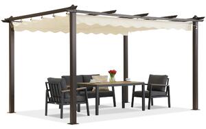 Barbados terasz pergola 3x4 m Garden Point fa-bézs színű pergola