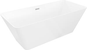 Mexen Velo Slim szabadon álló kád 170 x 75 cm, fehér, krómozott túlfolyó - 52811707500-01