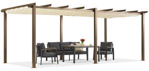 Barbados terasz pergola 3x6 m Garden Point fa-bézs színű pergola