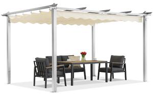 Barbados terasz pergola 3x4 m Garden Point fehér és bézs színben