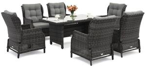 Garden Point technorattan kerti bútor Malaga Premium 6 antracit