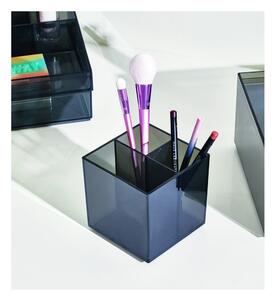 Matt fekete újrahasznosított műanyag fürdőszobai rendszerező kozmetikumokhoz Cosmetic Cube – iDesign