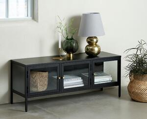 Fekete fém TV-állvány 132x52 cm Carmel – Unique Furniture