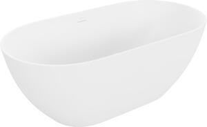 Mexen Rimini szabadon álló, konglomerátumból készült kád 150 x 75 cm, fehér matt - 57241507500