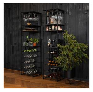 Fekete fém bortartó szekrény, palackok száma 25, 45x185 cm Reese – WOOOD