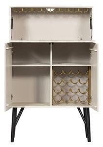 Krémszínű borovi fenyő bortartó szekrény, palackok száma 16, 90x146 cm Miller – WOOOD