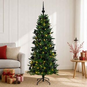 Műkarácsonyfa gömbbel 120 cm 150 LED Meleg fehér PVC és PE Zöld