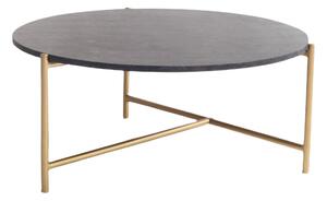 Dohányzóasztal fekete márvány asztallappal, ø 80 cm - Velvet Atelier