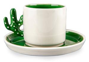 Fehér-zöld kerámia csésze szett 2 db-os 0.18 l – Hermia