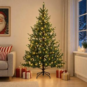 Műanyag Hajtogatós Karácsonyfa 210 cm 300 LED Meleg fehér