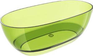 Mexen Pure lime szabadon álló átlátszó kád 170 x 80 cm, krómozott lefolyó - 58071708012