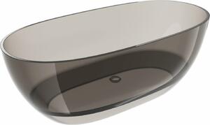 Mexen Pure bronz szabadon álló átlátszó kád 170 x 80 cm, krómozott dugó - 58071708018
