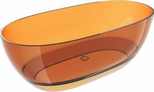 Mexen Pure rozsda szabadon álló átlátszó kád 170 x 80 cm, króm dugó - 58071708006