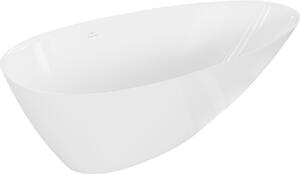 Mexen Milano szabadon álló kád konglomerátumból 150 x 82 cm, fehér fényes - 57301508510