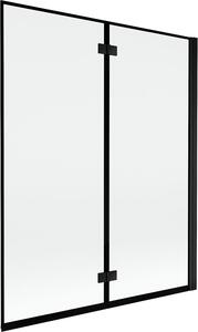 Mexen Mist kétrészes zuhanyfal, jobbos, 140 x 150 cm, fekete keret, fekete - 8A9-140-002-70-70-P