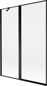 Mexen Mist kétszárnyú kádparaván bal 130 x 150 cm, fekete keret, fekete - 8A9-130-011-70-70-L
