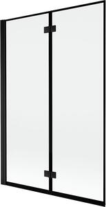 Mexen Mist kádparaván 2-szárnyú bal 120 x 150 cm, fekete keret, fekete - 8A9-120-002-70-70-L