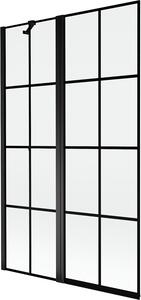 Mexen Mist 2-szárnyú bal oldali zuhanyfal 110 x 150 cm, fekete rács, fekete - 8A9-110-011-70-77-L