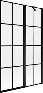 Mexen Mist 2-szárnyas jobb oldali zuhanyfal 110 x 150 cm, fekete rács, fekete - 8A9-110-011-70-77-P