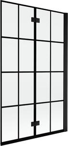 Mexen Mist 2-szárnyú jobbos zuhanyparaván 110 x 150 cm, fekete rács, fekete - 8A9-110-002-70-77-P