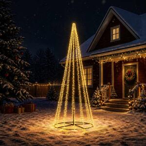 LED Karácsonyi Fenyő 385 cm 2460 LED Meleg fehér Acél Fekete