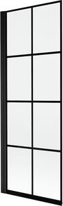 Mexen Mist 1-szárnyú bal fürdőkád paraván 70 x 150 cm, fekete rácsos, fekete - 8A9-070-001-70-77-L