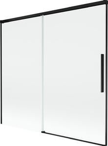Mexen Rox kétszárnyú eltolható fürdőkádparaván 170 x 150 cm, átlátszó, fekete - 8C9-170-001-70-00