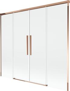 Mexen Rox 2 szárnyú, toló fürdőszobai paraván 180 x 150 cm, átlátszó, rózsaarany - 8C9-180-002-60-00