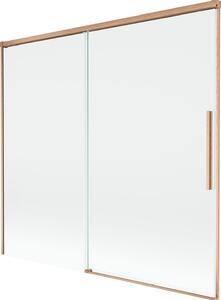 Mexen Rox kétszárnyú, tolófürdőkád paraván 170 x 150 cm, átlátszó, csiszolt réz - 8C9-170-001-65-00