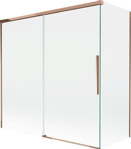 Mexen Rox 2-szárnyú toló fürdőszobai paraván 160 + 70 x 150 cm, átlátszó, rózsaarany - 8C9-160-070-60-00
