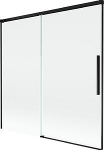 Mexen Rox kétszárnyú toló kádparaván 160 x 150 cm, átlátszó, fekete - 8C9-160-001-70-00
