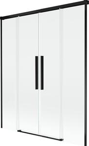 Mexen Rox 2-szárnyú, tolófürdőszobai paraván 150 x 150 cm, átlátszó, fekete - 8C9-150-002-70-00