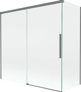 Mexen Rox 2-szárnyú, toló rendszerű kádparaván 160 + 70 x 150 cm, átlátszó, gun metal - 8C9-160-070-95-00