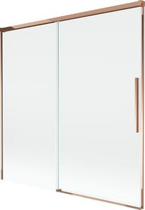 Mexen Rox 2-szárnyú, toló kádparaván 160 x 150 cm, átlátszó, rózsaarany - 8C9-160-001-60-00