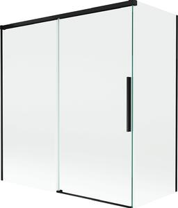 Mexen Rox kétszárnyú toló kádparaván 150 + 70 x 150 cm, átlátszó, fekete - 8C9-150-070-70-00