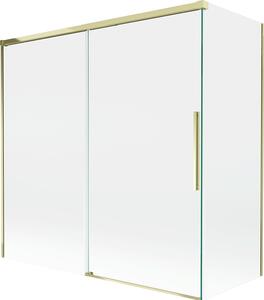 Mexen Rox 2-szárnyas, tolható fürdőszobai paraván 160 + 70 x 150 cm, átlátszó, arany - 8C9-160-070-50-00