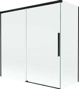 Mexen Rox kádparaván 2-szárnyú toló 160 + 75 x 150 cm, átlátszó, fekete - 8C9-160-075-70-00