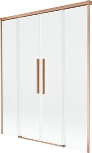 Mexen Rox 2-szárnyú tolóajtós fürdőkádparaván 160 x 150 cm, átlátszó, matt réz - 8C9-160-002-65-00
