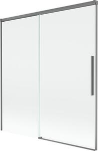 Mexen Rox 2-szárnyú toló kádparaván 150 x 150 cm, átlátszó, gun metal - 8C9-150-001-95-00