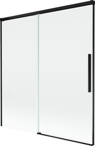 Mexen Rox kétszárnyú, eltolható fürdőkád paraván 150 x 150 cm, átlátszó, fekete - 8C9-150-001-70-00