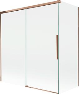 Mexen Rox 2-szárnyú, toló kádparaván 150 + 70 x 150 cm, átlátszó, rózsaszín arany - 8C9-150-070-60-00