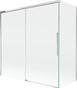 Mexen Rox 2-részes húzható fürdőkád paraván 160 + 75 x 150 cm, átlátszó, króm - 8C9-160-075-01-00