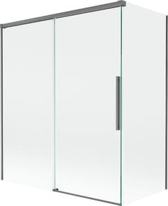Mexen Rox kádparaván 2-szárnyú tolóajtós 140 + 70 x 150 cm, átlátszó, gun metal - 8C9-140-070-95-00